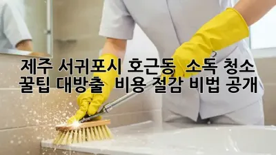 제주 서귀포시 호근동 ✨ 소독 청소 꿀팁 대방출! 💰 비용 절감 비법 공개!