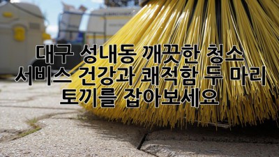 대구 성내동 깨끗한 청소 서비스: 건강과 쾌적함, 두 마리 토끼를 잡아보세요!